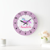Persoonlijke kleurrijke Unicorn Grote Klok (Huis)