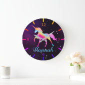 Persoonlijke kleurrijke Unicorn Grote Klok (Huis)