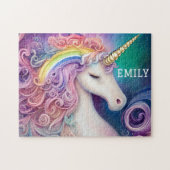 Persoonlijke kleurrijke Unicorn Legpuzzel (Horizontaal)