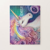 Persoonlijke kleurrijke Unicorn Legpuzzel (Verticaal)