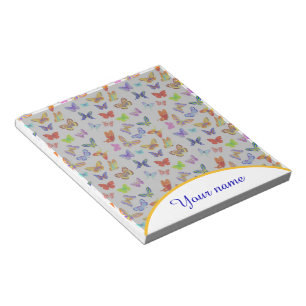Persoonlijke kleurrijke vlinders notitieblok