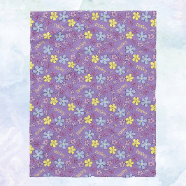 Persoonlijke Kleurrijke Wilde Bloemen Paarse Baby  Fleece Deken