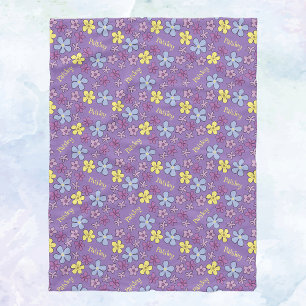 Persoonlijke Kleurrijke Wilde Bloemen Paarse Baby Fleece Deken