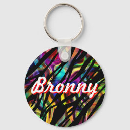 Persoonlijke kleurrijke Zebra Design Sleutelhanger
