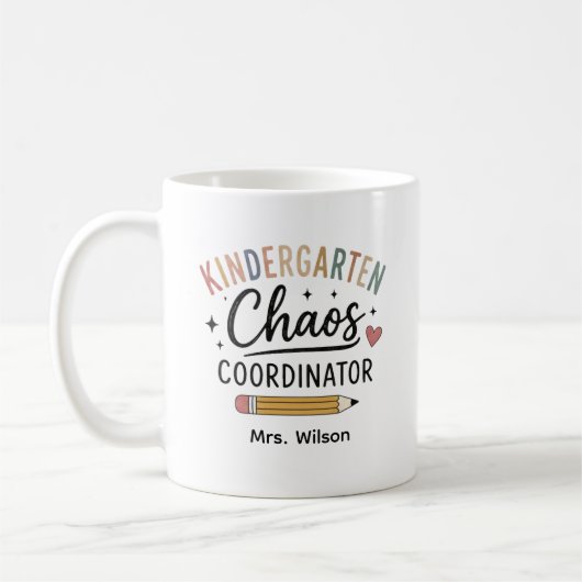 Persoonlijke kleuterklas chaoscoördinator koffiemok (Links)
