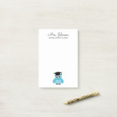 Persoonlijke kleuterleerkracht leuke uil post-it® notes (Op bureau)