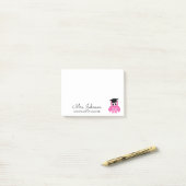 Persoonlijke kleuterleerkracht roze uil post-it® notes (Op bureau)