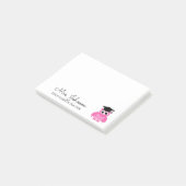 Persoonlijke kleuterleerkracht roze uil post-it® notes (Schuin)