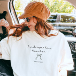 Persoonlijke kleuterleerkracht Zwarte Strik Script T-shirt