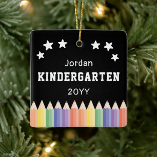 Persoonlijke kleuterschool kleurrijke foto aandenk keramisch ornament