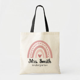 Persoonlijke kleutertas met regenboog voor kleuter tote bag
