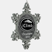 Persoonlijke klimmende iklimberkerst tin sneeuwvlok ornament (Links)