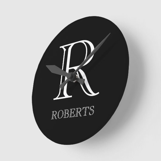Persoonlijke klok met Initiaal- en familienaam (Hoek)