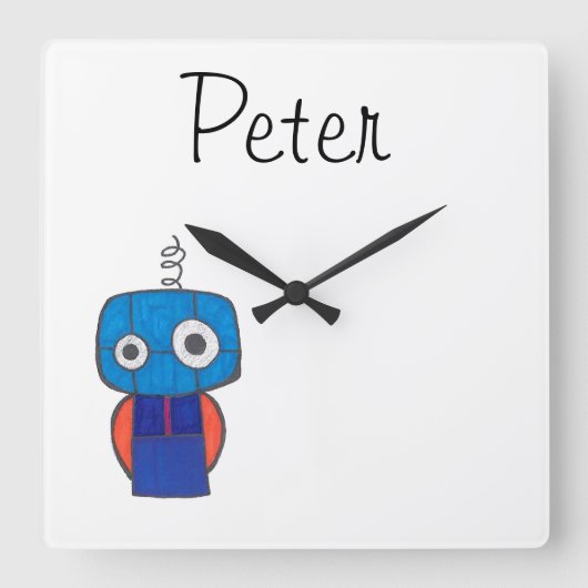 Persoonlijke klok voor kinderen - Robotaris (Voorkant)