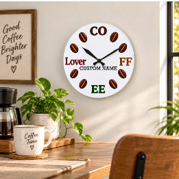 Persoonlijke klok voor koffieliefhebbers aan de mu