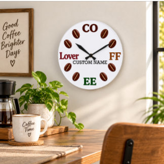Persoonlijke klok voor koffieliefhebbers aan de mu