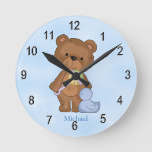 Persoonlijke klokjongen Baby Teddy Bear Ronde Klok