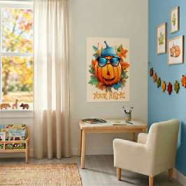 Persoonlijke Knipogende Pompoen Halloween Kinderpo Poster