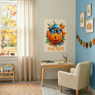 Persoonlijke Knipogende Pompoen Halloween Kinderpo Poster