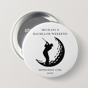 Persoonlijke Knop Bachelor Golf Weekend Ronde Button 7,6 Cm