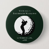Persoonlijke Knop | Bachelor Golf Weekend Ronde Button 7,6 Cm (Voorkant)