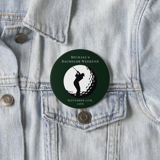 Persoonlijke Knop | Bachelor Golf Weekend Ronde Button 7,6 Cm (In situ)