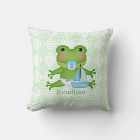 Persoonlijke knuffel baby kikker kussen (Voorkant)