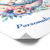 Persoonlijke Knuffel Baby Vogel Slapend op de Maan Poster (Hoek)