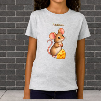 Persoonlijke knuffel muis met kaas t-shirt