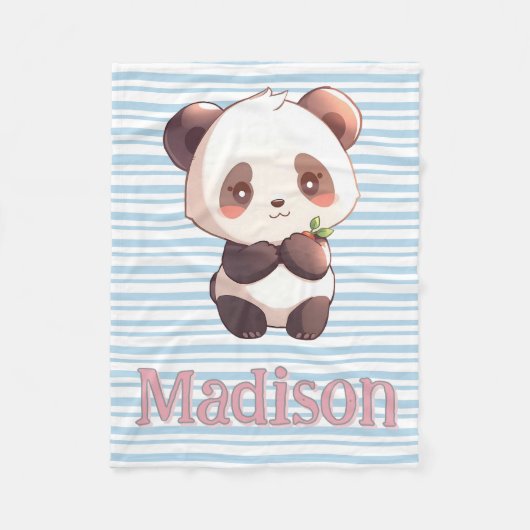 Persoonlijke knuffel panda fleece deken (Voorkant)