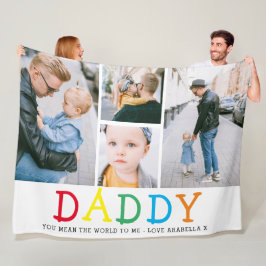Persoonlijke knuffel 'Papa' fotocollage aandenken Fleece Deken