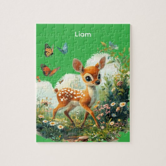 Persoonlijke Knuffel Ree in Weide Legpuzzel (Verticaal)