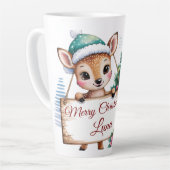 Persoonlijke Knuffel Ree Kabouter Prettig Kerstfee Latte Mok (Linkerhoek)