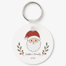 Persoonlijke knuffel Santa Kerstsleutelhanger