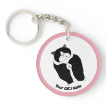 Persoonlijke knuffel tuxedo kattenliefhebber sleut