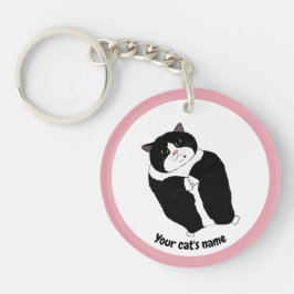 Persoonlijke knuffel tuxedo kattenliefhebber sleut sleutelhanger