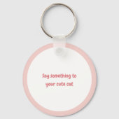 Persoonlijke knuffel witte kat liefhebber sleutelh sleutelhanger (Achterkant)