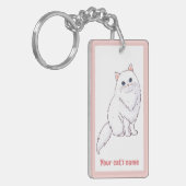 Persoonlijke knuffel witte kat liefhebber sleutelh sleutelhanger (Voorkant Links)