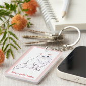 Persoonlijke knuffel witte kat liefhebber sleutelh sleutelhanger (Voorkant Rechts)