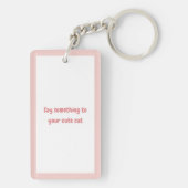 Persoonlijke knuffel witte kat liefhebber sleutelh sleutelhanger (achterkant)