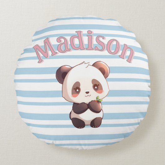 Persoonlijke knuffelbare panda rond kussen (Voorkant)