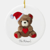 Persoonlijke knuffelbare teddybeer op wit keramisch ornament (Achterkant)