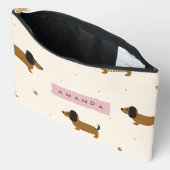 Persoonlijke Knuffelbruine Dachshund Puppy Etui (Open)