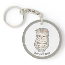 Persoonlijke knuffelgrijze kattenliefhebber sleute
