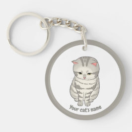 Persoonlijke knuffelgrijze kattenliefhebber sleute sleutelhanger