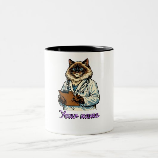 Persoonlijke knuffelkat dierenarts mok geschenk vo (Center)