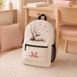 Persoonlijke knuffelkat met harten" kinderschouder bedrukte rugzak