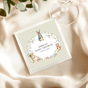 Persoonlijke knuffelkonijn babyshower servet