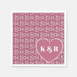 Persoonlijke knuffels en kussen XOXO Roze Valentij Servet
