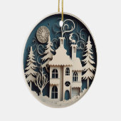 Persoonlijke Knuffige Winter Kerstmis Keramisch Ornament (Rechts)